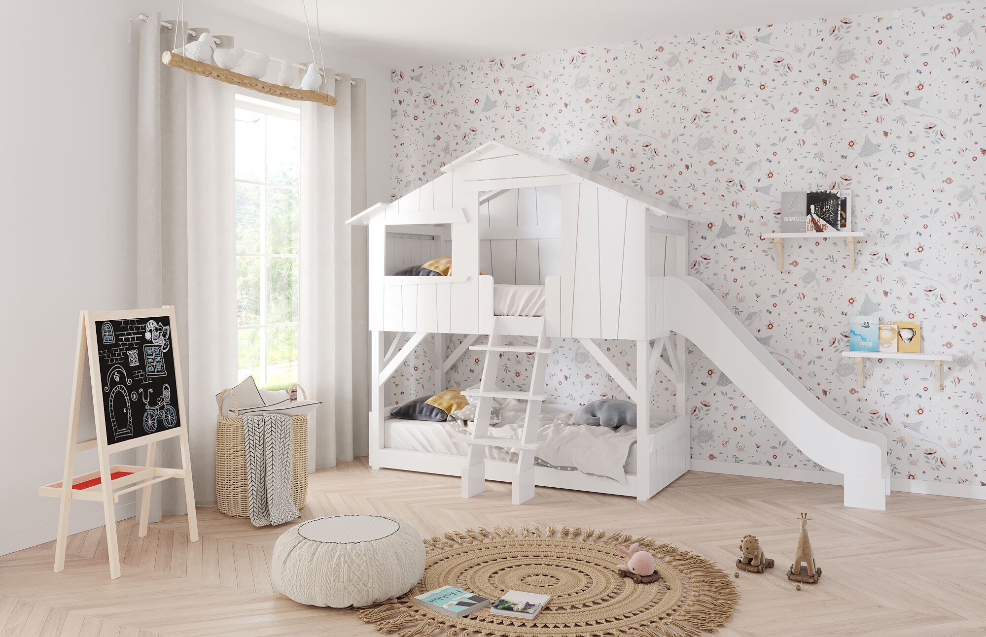 МДФ двухъярусная кровать с горкой Mathy by Bols TREEHOUSE BEDS &amp ARCH-00072798 - Вид №2