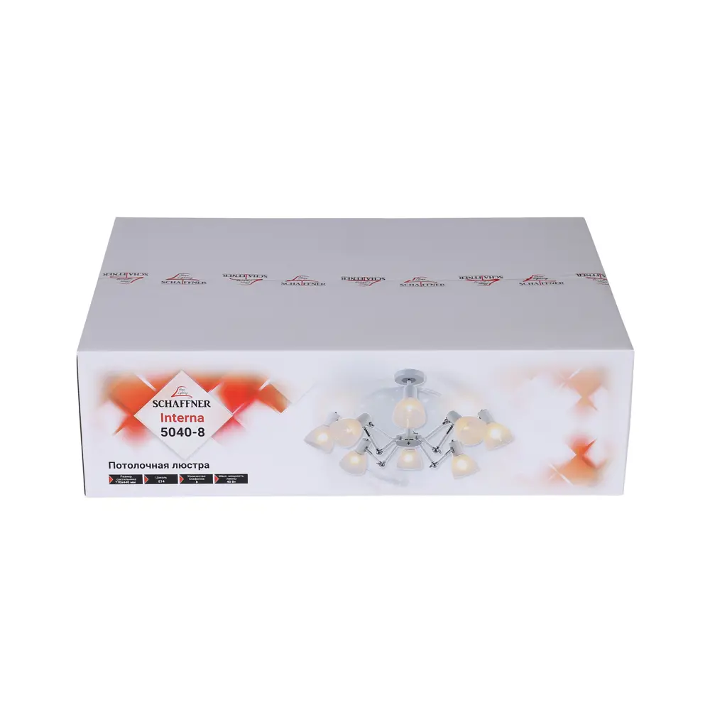 Люстра потолочная «Interna» 5040-8 8 ламп 25 м² цвет белый SCHAFFNER STLM-2094364 - Вид №11
