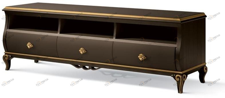 Carpanese Home Деревянная тумба под ТВ с ящиками и открытыми отсеками Heritage 5027