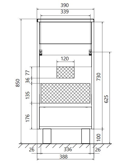 У85921 Тумба с раковиной Lira 40Н 1д. Белый глянец 1 Marka Lira - Вид №8
