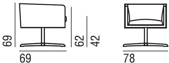 Verzelloni Кресло со съемным чехлом из ткани с 4 спицами Cubica sun-id-1458099 - Вид №5