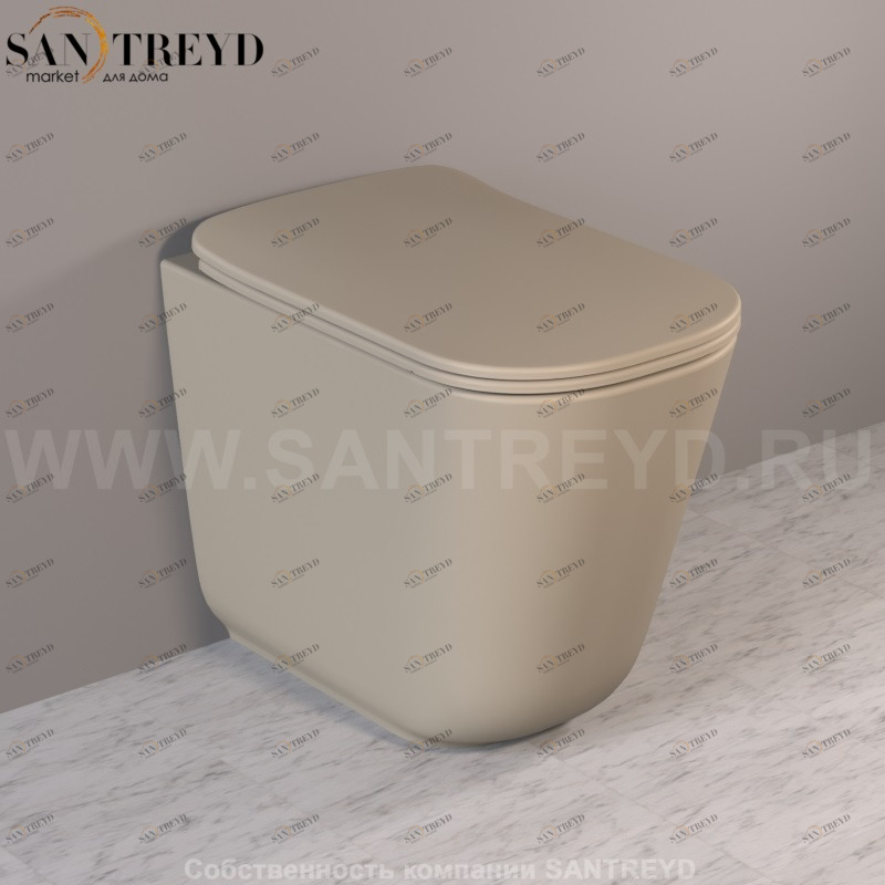 511881 Приставной унитаз напольный Коричневый Kerasan Tribeca Италия