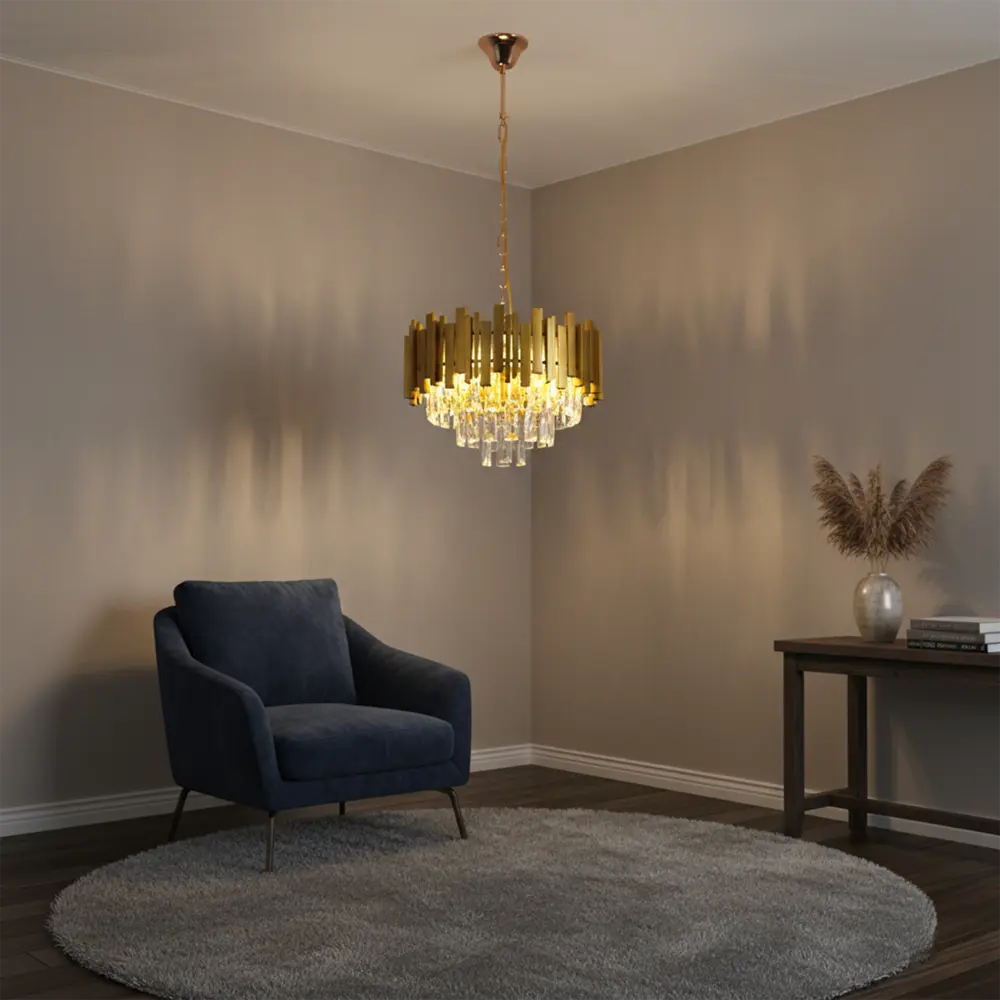 Люстра подвесная Frida 5 ламп 15 м² цвет золото/прозрачный ESTARES STLM-2200846 - Вид №5