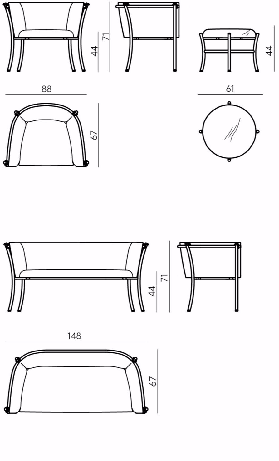 DE PADOVA Кресло из ткани с подлокотниками Smeralda indoor sun-id-1464334 - Вид №2