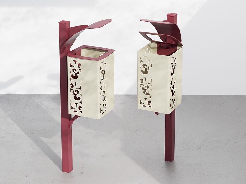 Металлическая корзина для мусора с крышкой DIMCAR ARCH-00018653