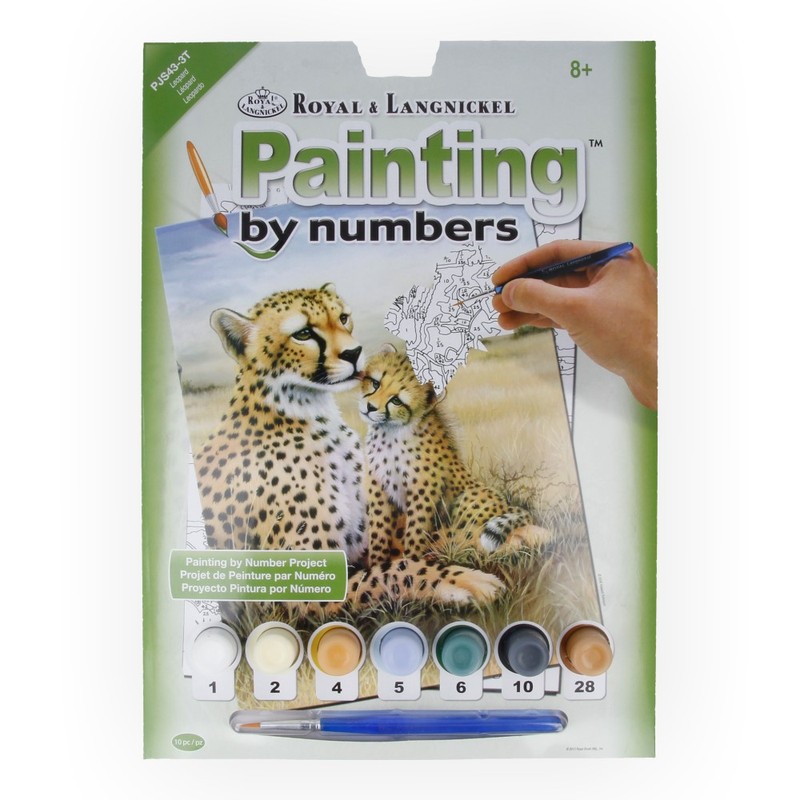 43 Раскраска по номерам 2 "Леопард" PJS ROYAL LANGNICKEL 