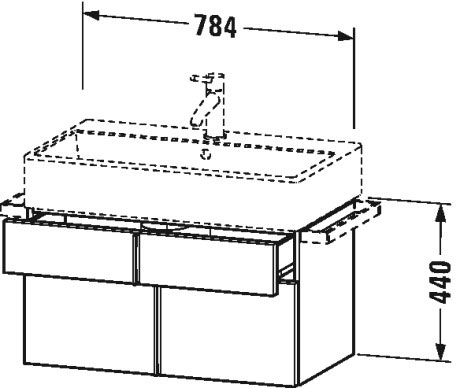 VA650701414 Тумбочка подвесная Vero Air #VA6507 784 x 431 мм Терра, декор Duravit - Вид №1