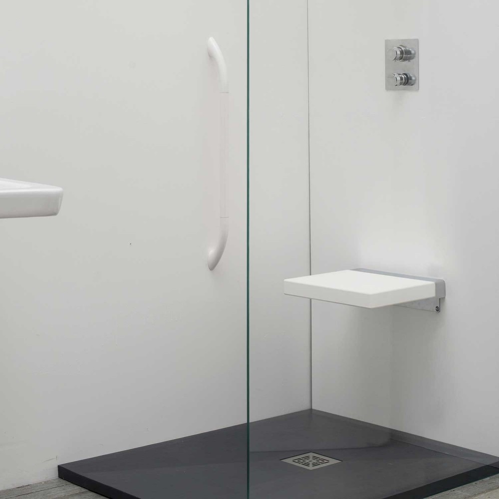 ST-SEDBCEVER Life Design Sedile doccia a parete in poliuretano morbido ripiegabile di colore bianco. Collezione STYLE  белый 