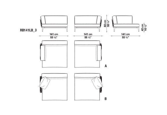 2-местный тканевый садовый диван B&B Italia Outdoor смородина ARCH-00005797 - Вид №2