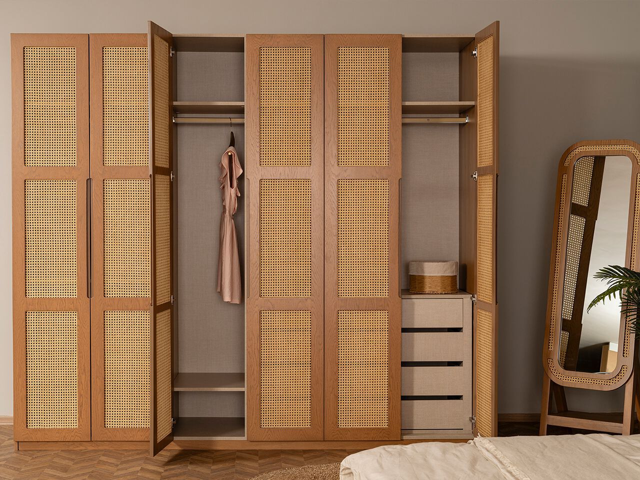 Наклонное напольное зеркало с деревянной рамой NDESIGN глина ARCH-00140055 - Вид №3