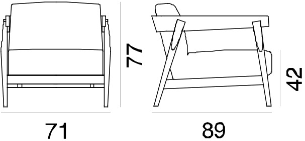 Gervasoni Кресло с обивкой из ткани с подлокотниками Brick sun-id-1449368 - Вид №5