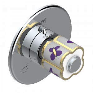 A7D-48M2SB Trim for wall mounted diverter, 2 ways - ref. 48M2 and 3 ways - ref. 49M3 Thg-paris Capucine фиолетовый с золотым декором Хром