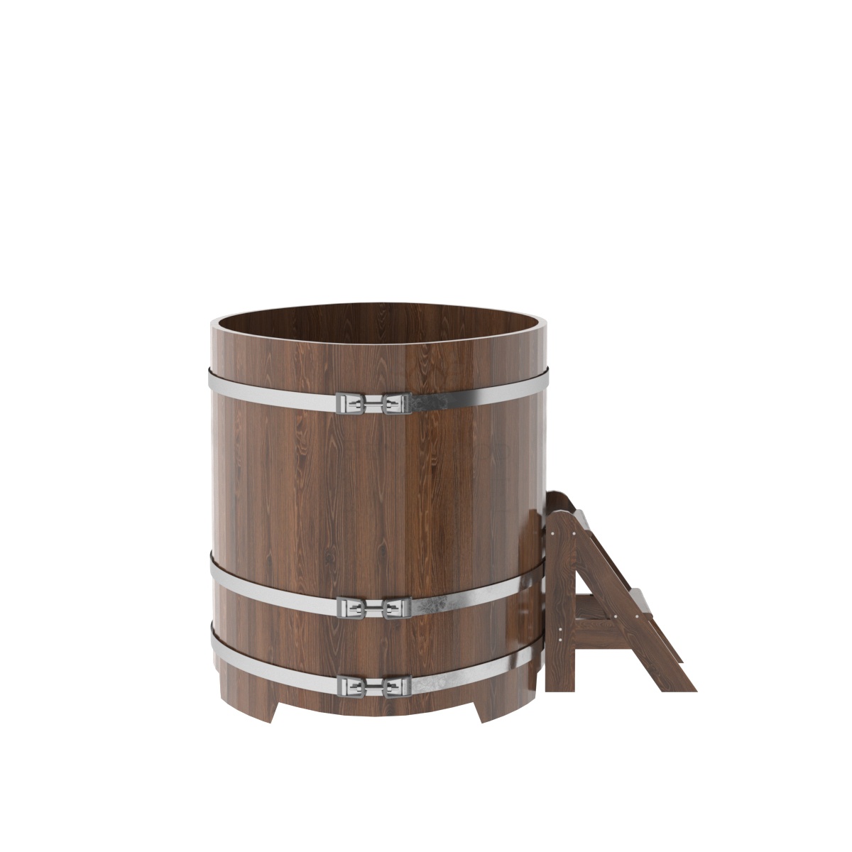 1311 Купель овальная из дуба 1,02х1,68х1,1 морёная Alyarus  - Вид №2