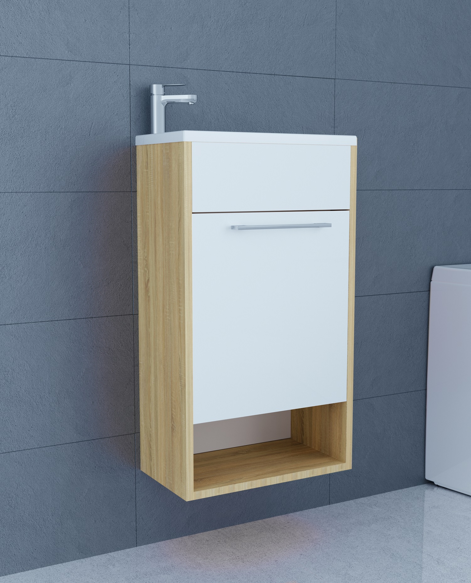 У85918 Тумба с раковиной Lira 40П 1д. Дуб Сонома 1 Marka Lira - Вид №4