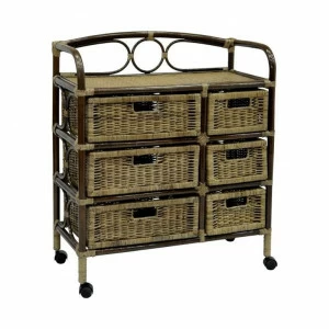 Комод с ящиками плетеный из ротанга коричневый Rider ЭКО ДИЗАЙН ПЛЕТЕНАЯ 009640 Коричневый