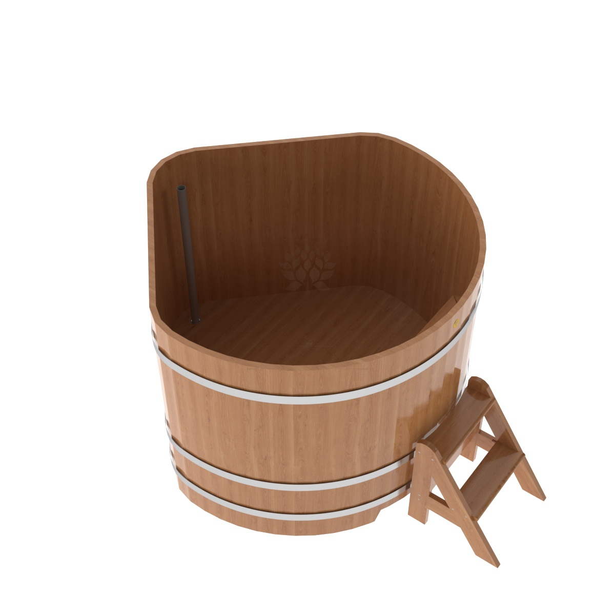 1364 Купель угловая из дуба 1,37х1,37х1,1 натуральная Alyarus  - Вид №1