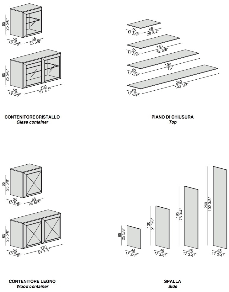 Porada Модульный книжный шкаф из дерева и стекла Iron sun-id-1447914 - Вид №3