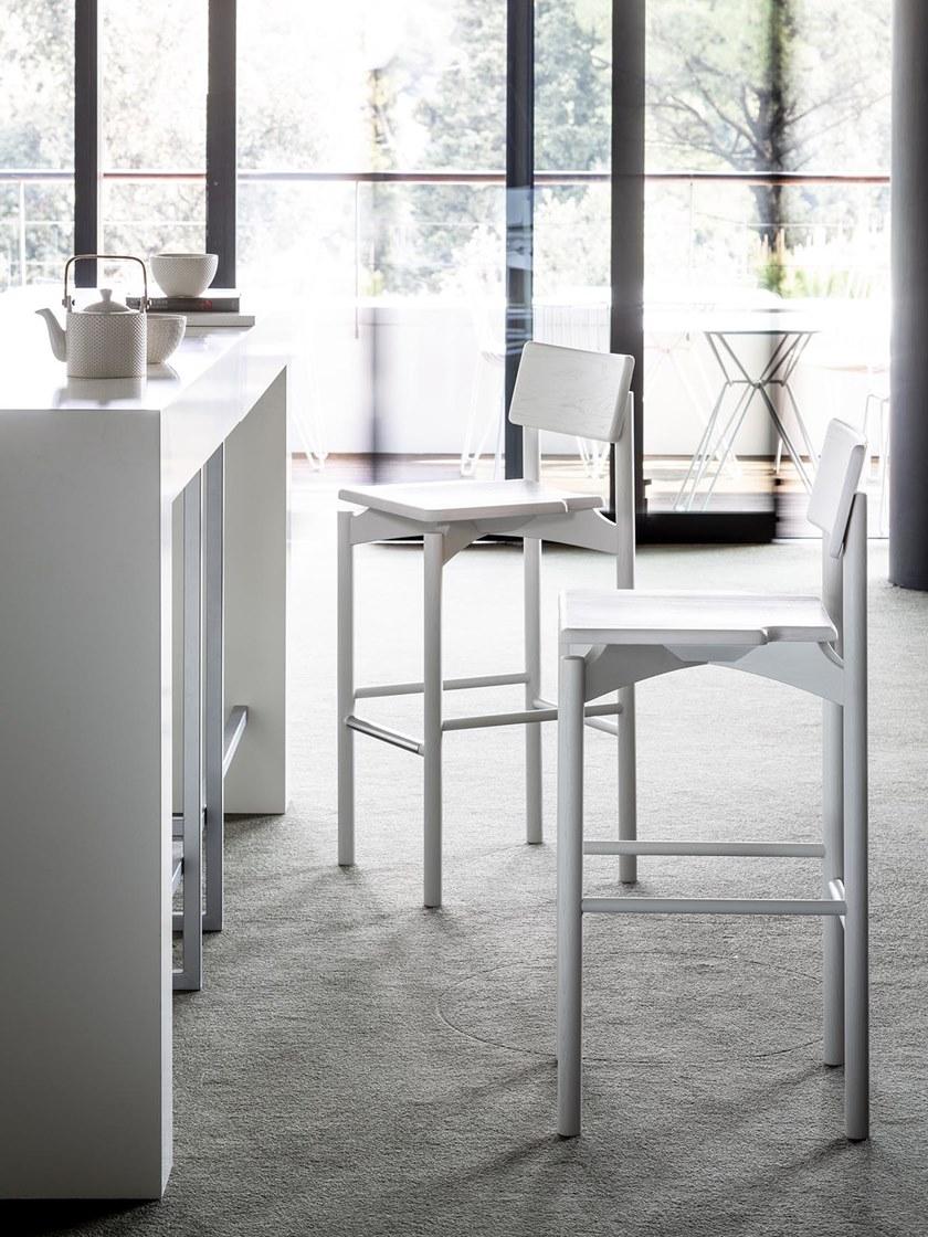 SIPA Барный стул из лакированной древесины с подставкой для ног Spam sun-id-1421105 - Вид №2