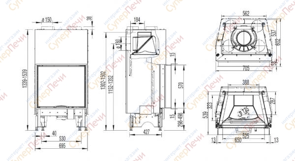 Каминная топка Austroflamm 65х57 S 1593 - Вид №1