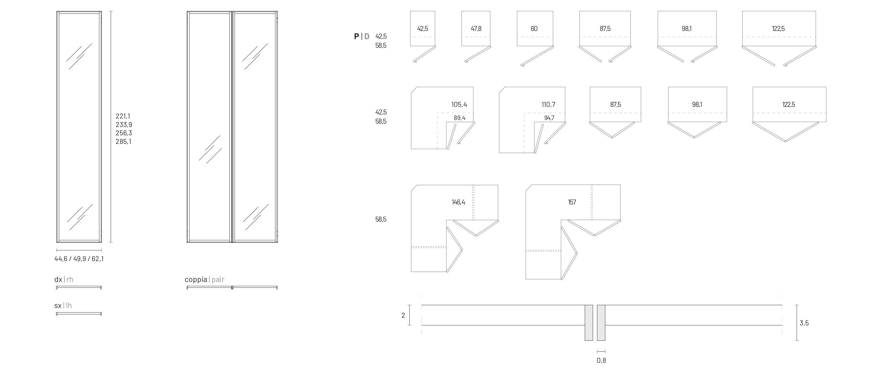 Модульный шкаф со стеклянной створкой Dall'Agnese Wardrobe Collection ARCH-00054239 - Вид №5