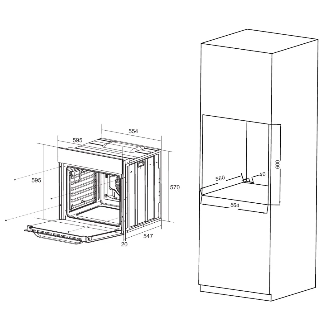 9168831 Электрический духовой шкаф Meferi MEO6017BK ULTRA черный STDN-0087131 - Вид №16