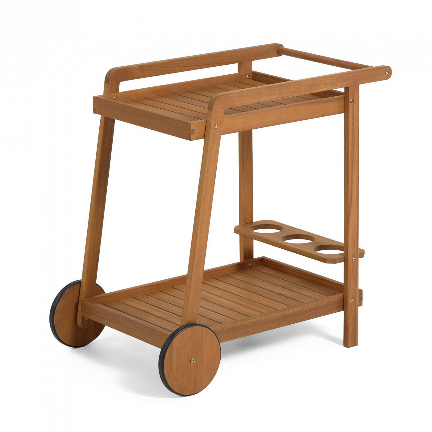 097632 Сервировочный столик-тележка из массива акации La Forma Felisa - Вид №1