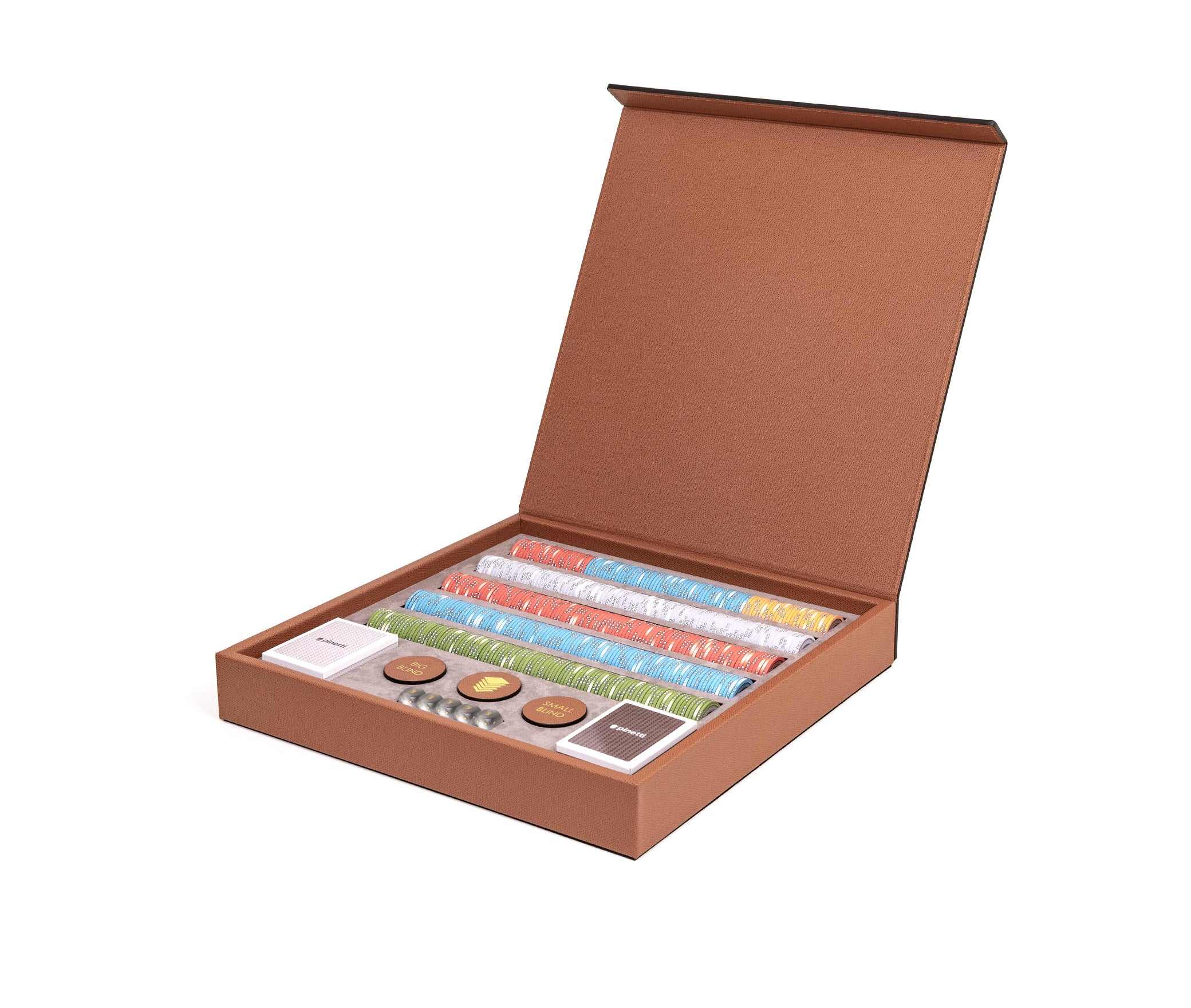 Набор для игры в покер - 42X42XH6 см / зернистая кожа_кремовый Pinetti 00.1026.029.027 - Вид №2