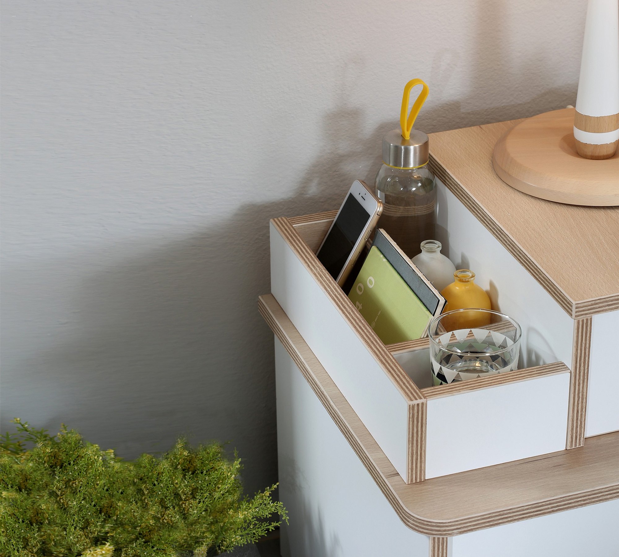 Прикроватная тумбочка белая с ящиками Dynamic CILEK DYNAMIC 00-3832585 Белый Santreyd  - Вид №1