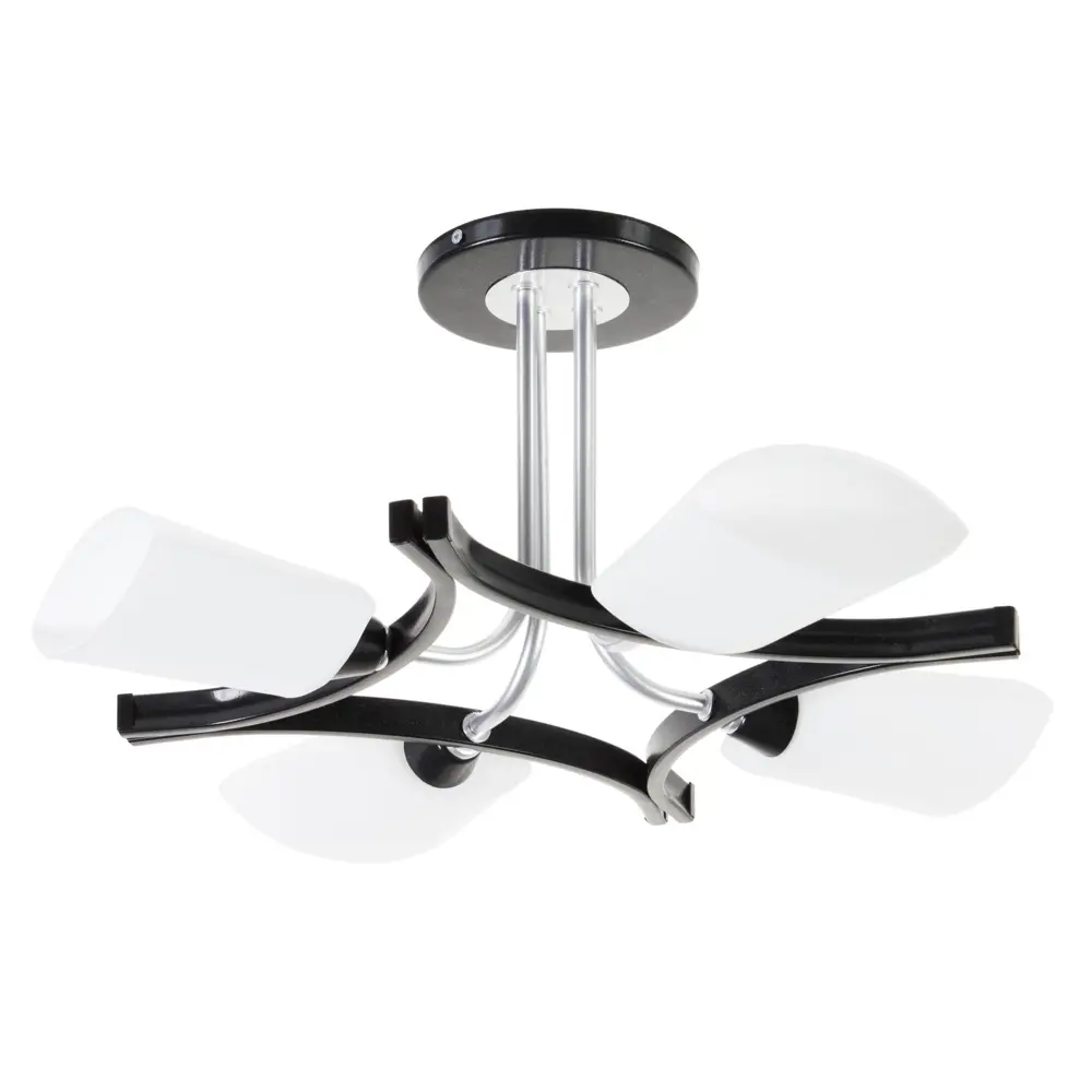 Люстра Аврора 4xE14х60 Вт, металл/стекло, цвет хром/белый Maytoni STLM-2095738