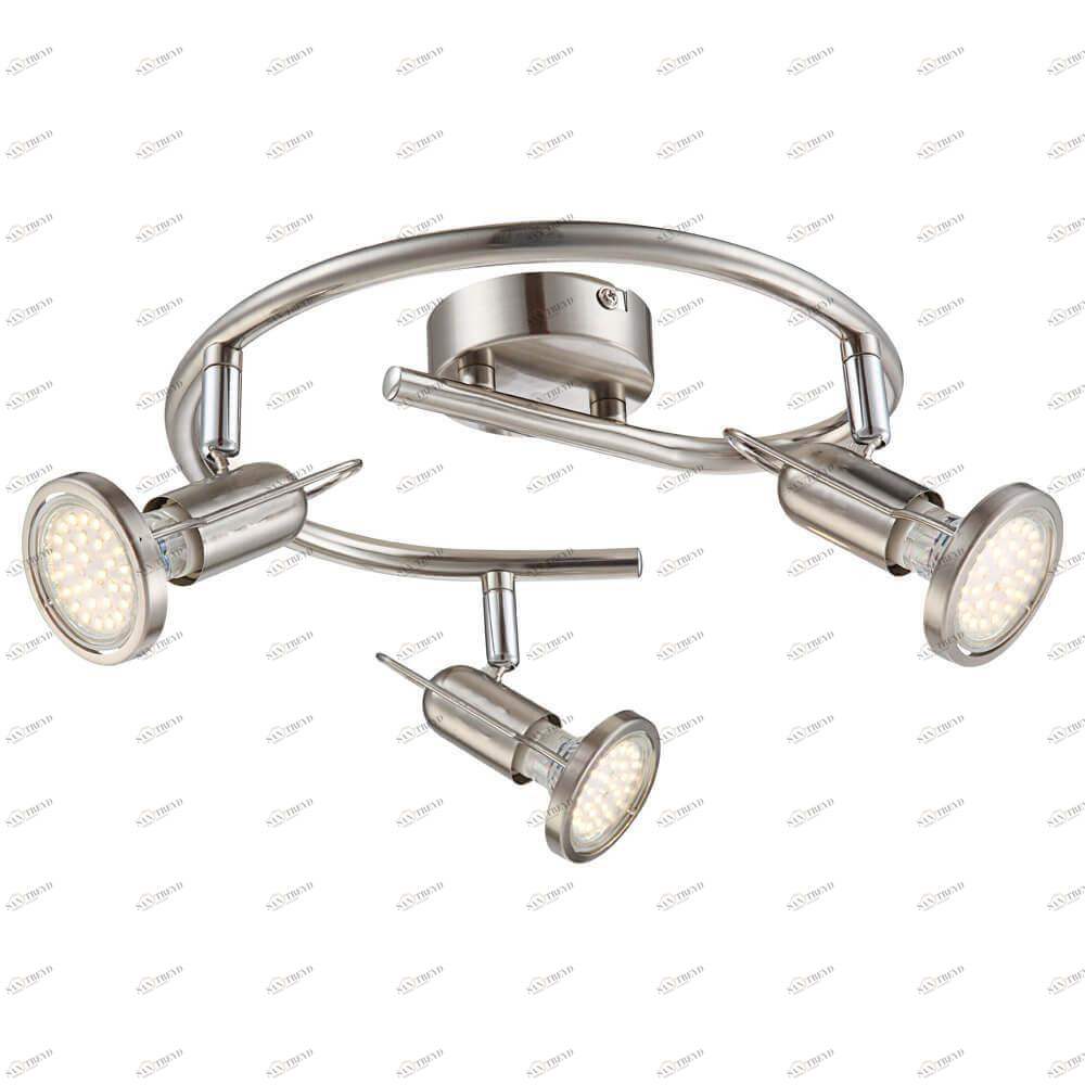 Спот потолочный серебристый матовый на 3 лампы Globo Rail 54382-3 GLOBO RAIL 00-3923897 Никель Ceramica Globo