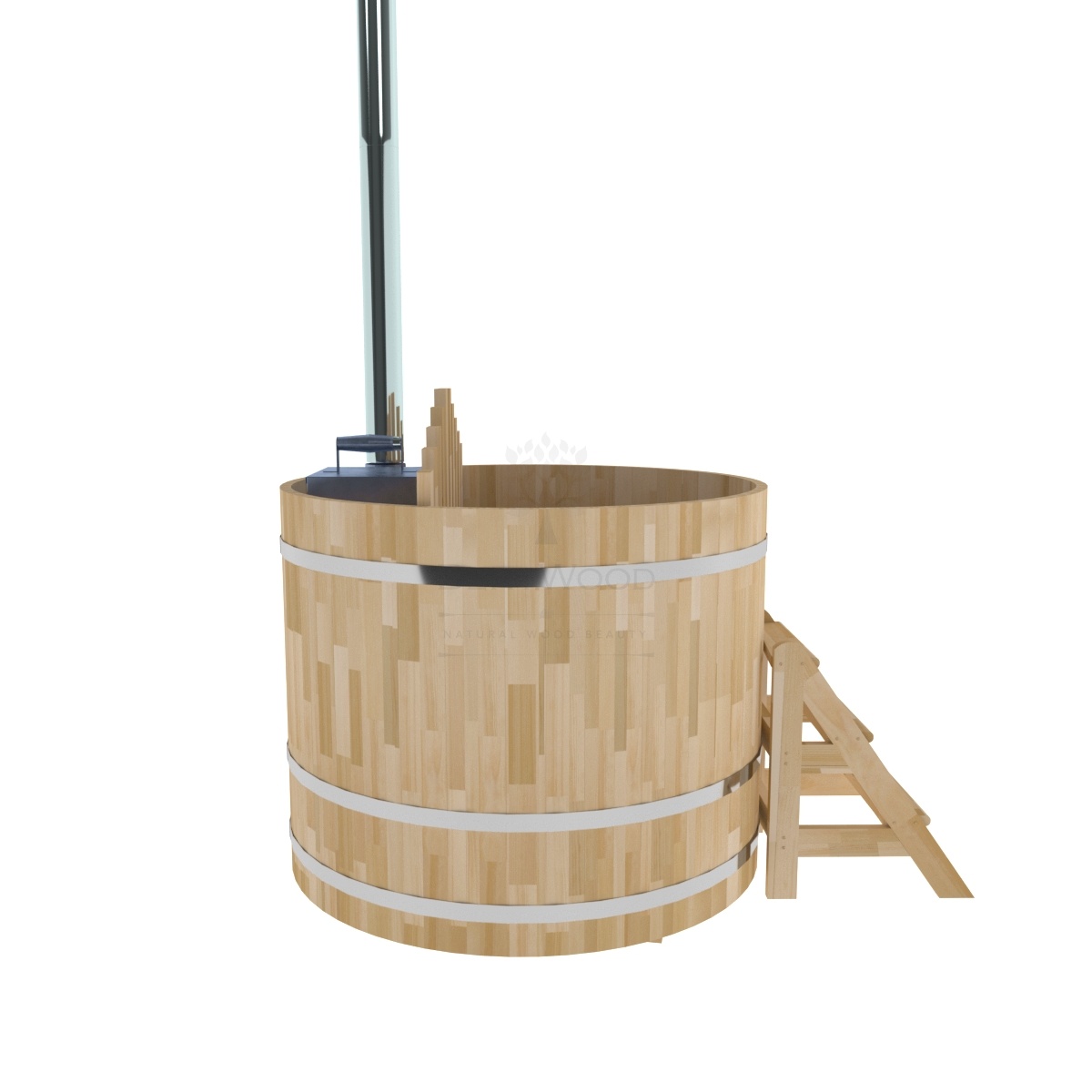 2108 Фурако из кедра D=1.5 с внутренней печкой. Высота 1,2м. Исполнение "Сращенная". Alyarus  - Вид №1