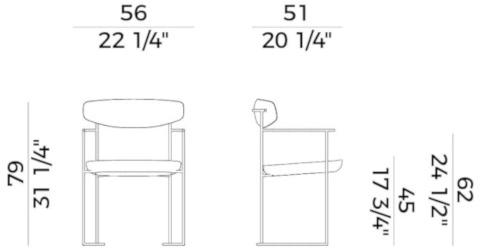 Potocco Кресло со спинкой из ясеня и мягким сиденьем Keel 922\p - Вид №3