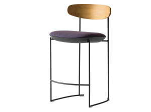 Садовый металлический и тканевый табурет