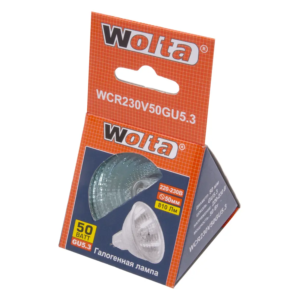 Лампа галогенная Wolta рефлектор GU5.3 50 Вт свет тёплый белый 13722408 STLM-2102521  - Вид №1