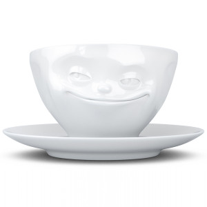 T01.41.01 Чайная пара tassen grinning 200 мл белая Tassen by FIFTYEIGHT PRODUCTS