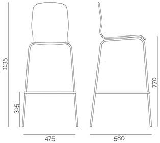 PF Stile Табурет из высокой стали с подставкой для ног Glamour sun-id-1432528 - Вид №1