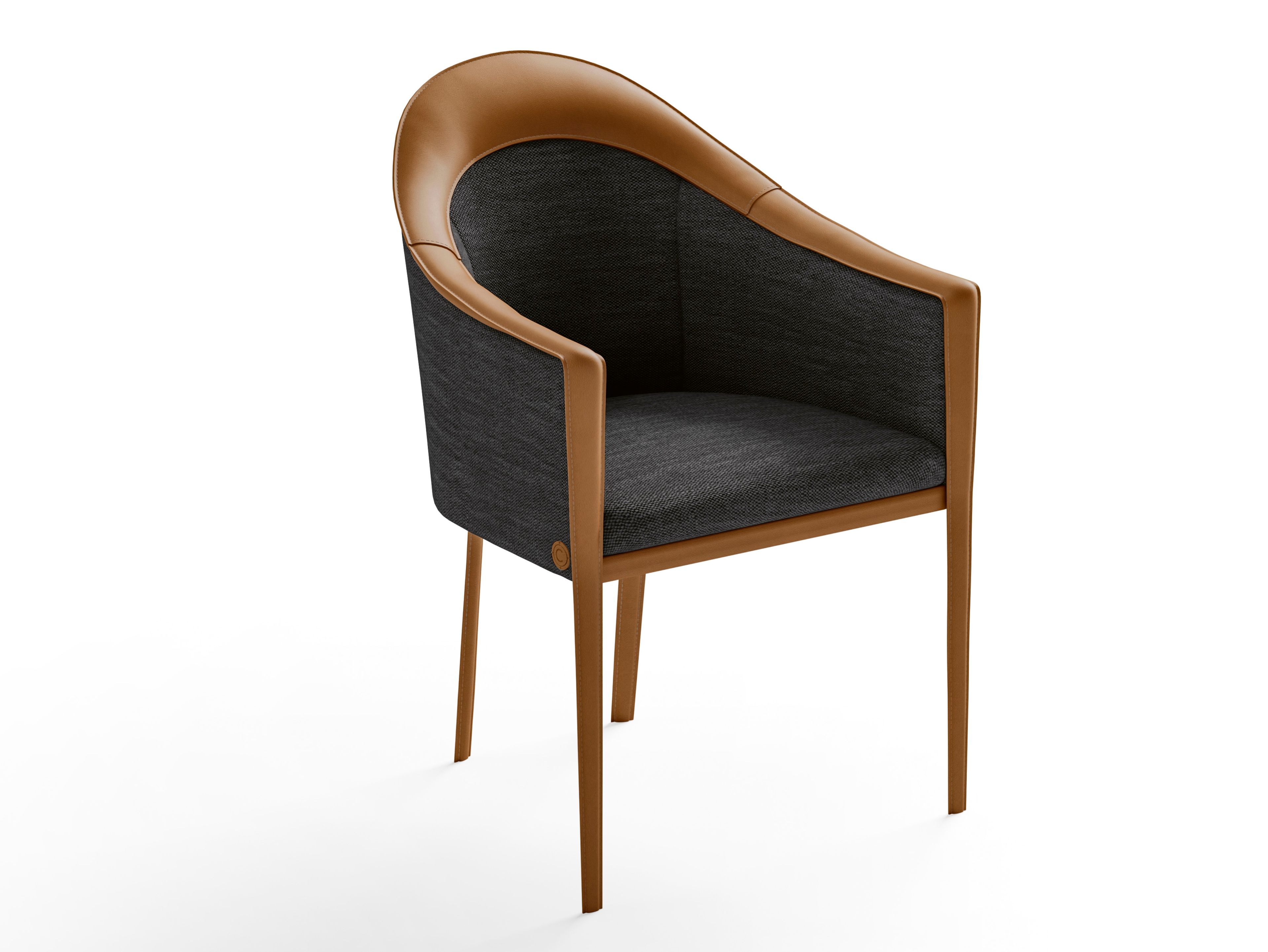 Кожаный и тканевый стул с подлокотниками CPRN HOMOOD Starlight ARCH-00073767