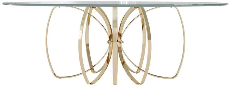 Jetclass Овальный обеденный стол из стали и стекла  Oel201a  - Вид №1