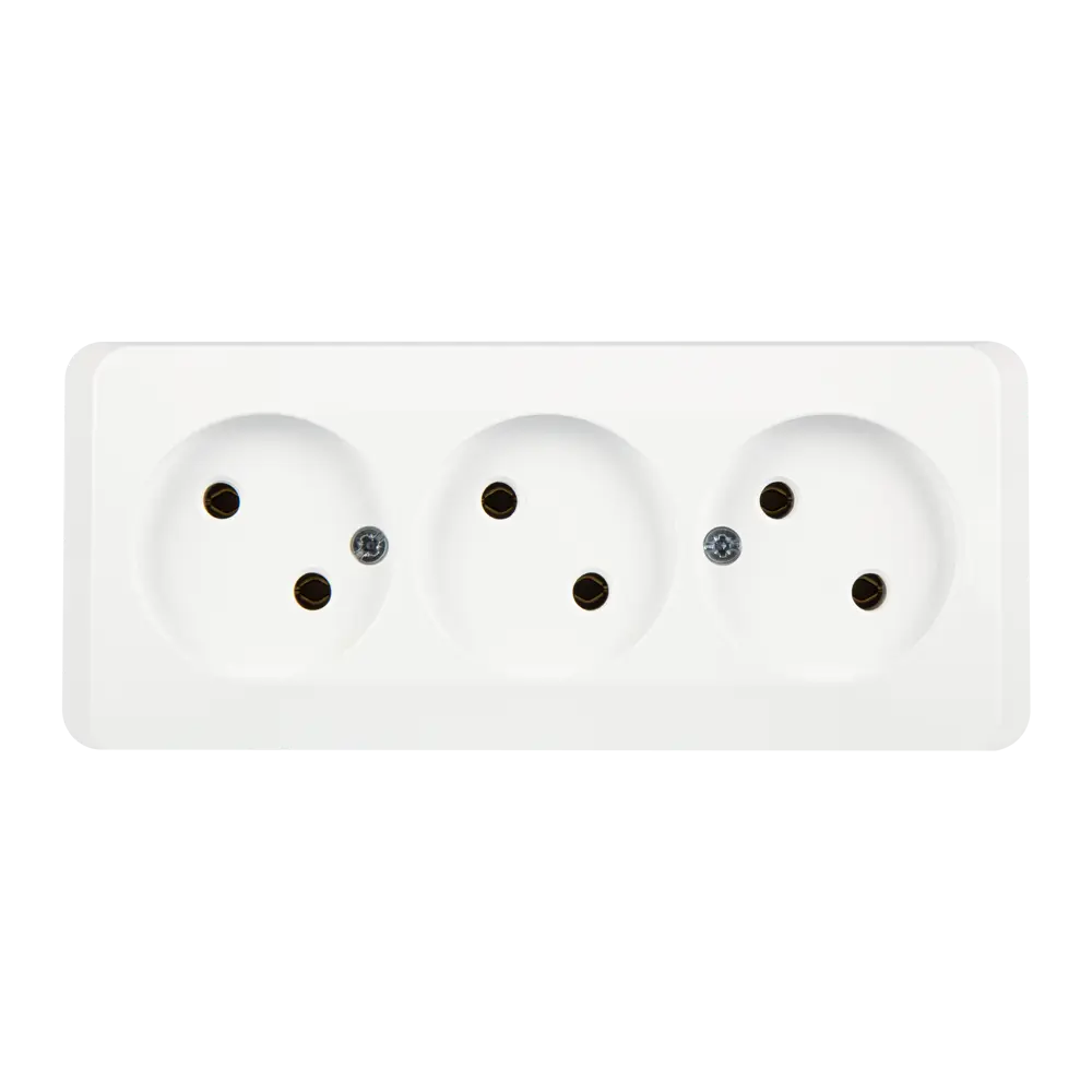 Тройная розетка SYSTEME ELECTRIC Этюд для открытого монтажа 17949503 STLM-0009048