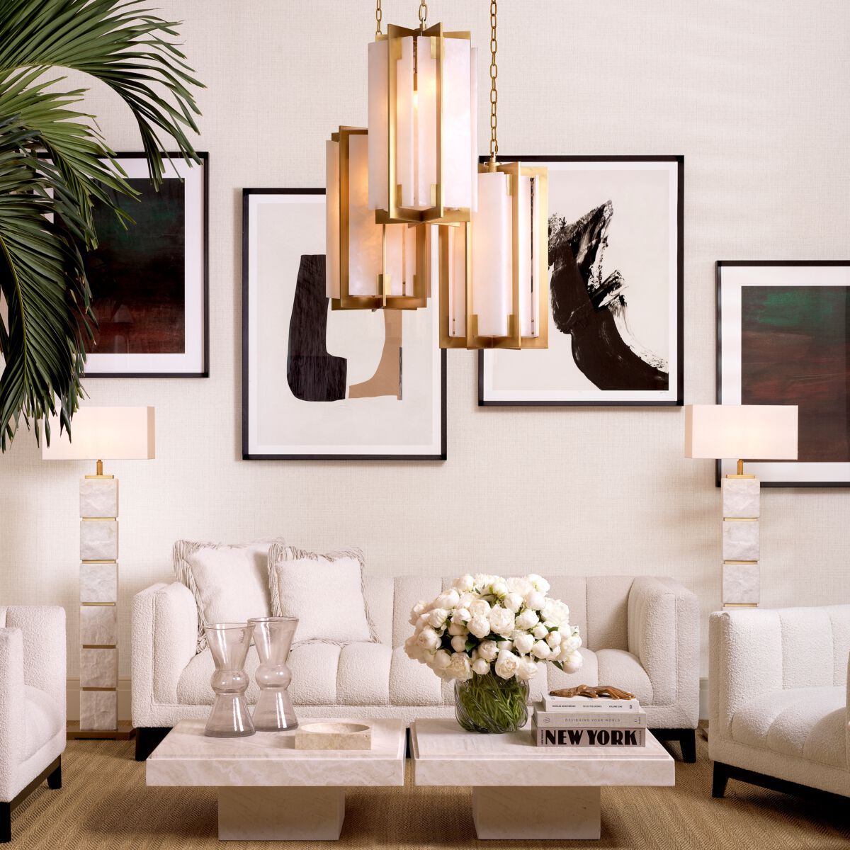 Низкий квадратный журнальный столик из травертина Eichholtz SARTORIA ARCH-00070863 - Вид №1