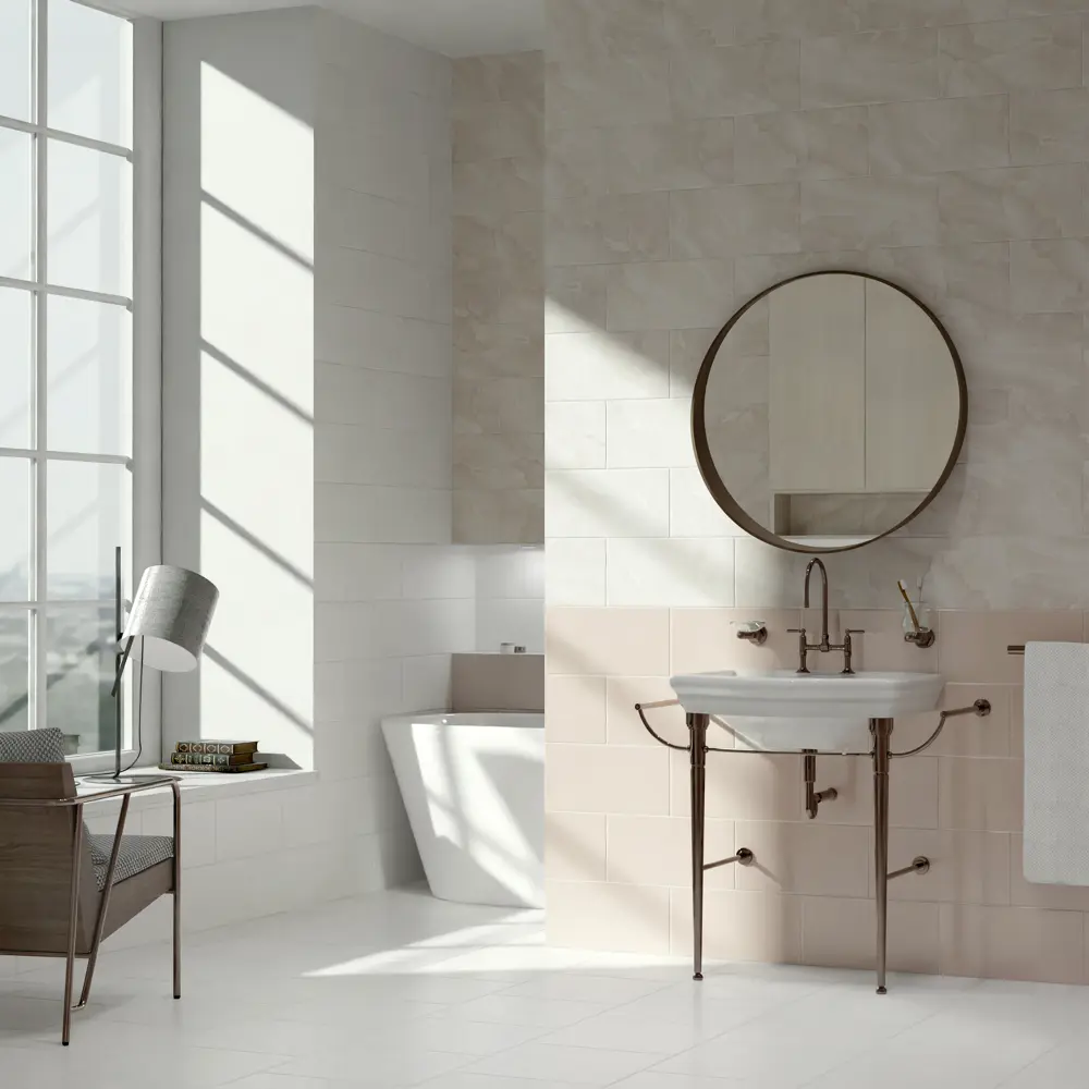 KREAFORTA Mersey Mono — розовая матовая плитка для стен 20×40 см 89405701 STLM-1575094 - Вид №5