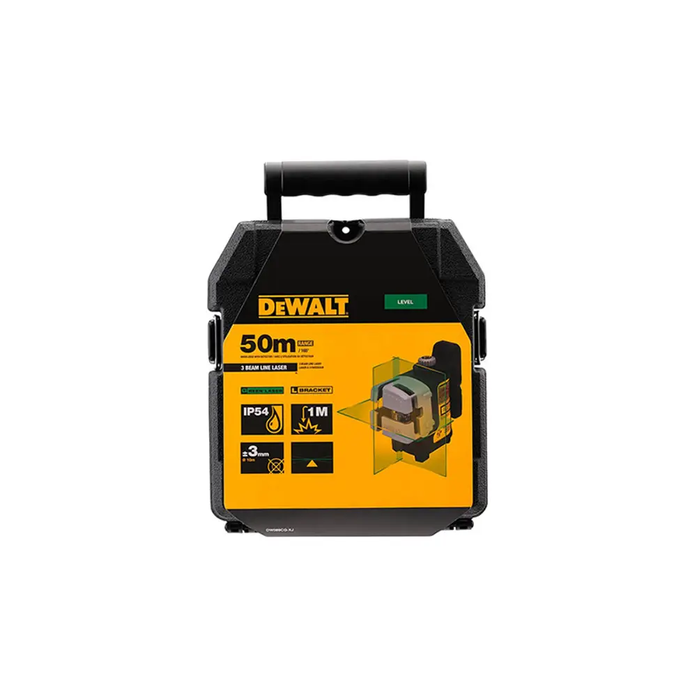Уровень лазерный Dewalt DW089CG-XJ зеленый луч, дальность до 20 м 91762477 STLM-2067386  - Вид №2