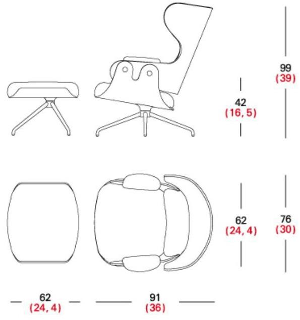 BD Barcelona Design Мягкое кожаное кресло с высокой спинкой Showtime sun-id-1347892 - Вид №2