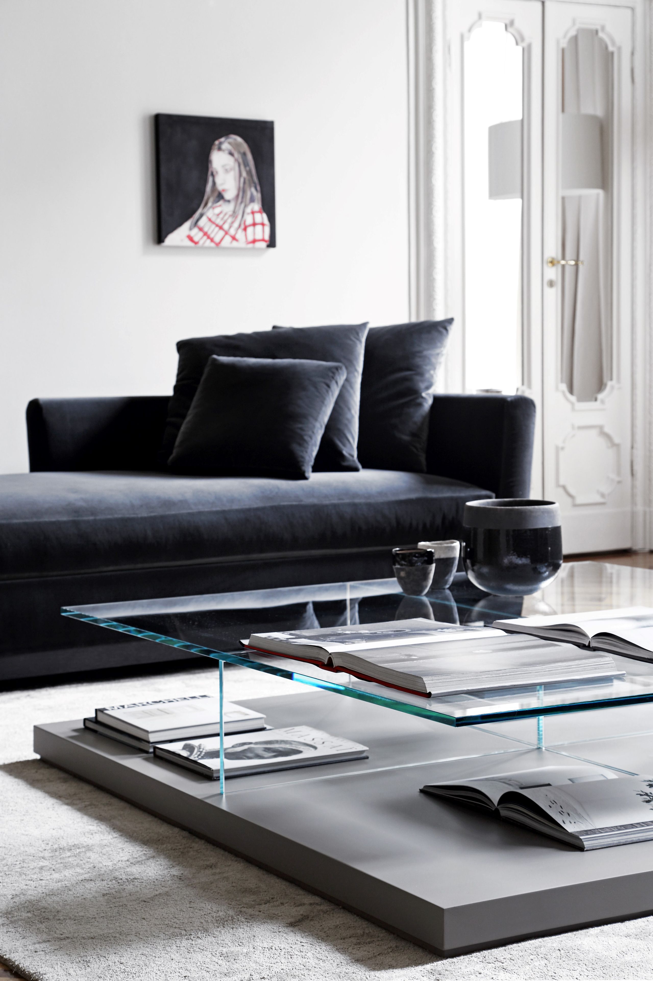 Квадратный низкий журнальный столик из закаленного стекла Meridiani ARCH-00024092 - Вид №4