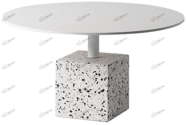 Bentu Design Круглый журнальный столик из венецианского терраццо со стальной столешницей Ding C240442-c240552 