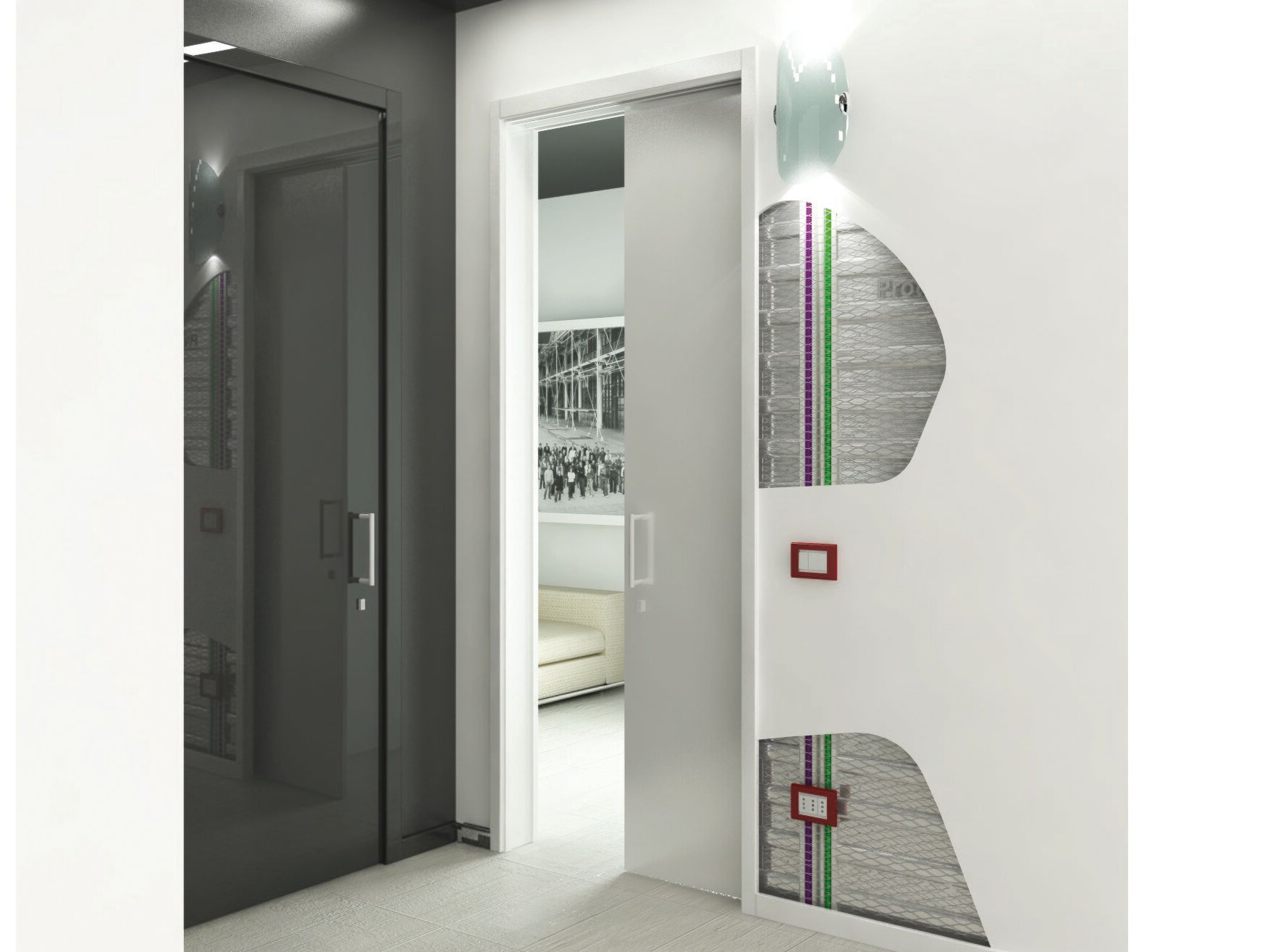 Подрамник для раздвижных дверей с проходом для жгута проводов PROTEK® Magic Box® ARCH-00057816