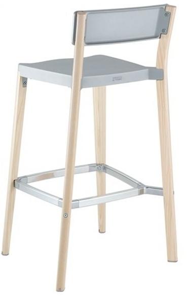 Emeco Высокий барный стул из алюминия и дерева Lancaster sun-id-1464704 - Вид №3
