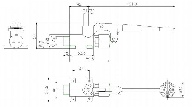 Saniline Смеситель с педальным управлением для общественных туалетов  Rupd1101  - Вид №1
