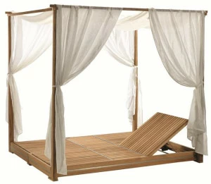 Ethimo Откидывающаяся грядка из тикового дерева с балдахином Essenza Ezlb0100