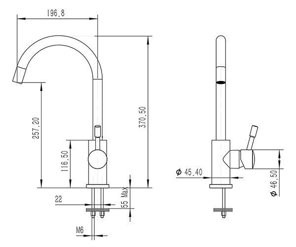 MMKGNSS Смеситель для раковины из нержавеющей стали Minimalist Gooseneck Methven - Вид №1